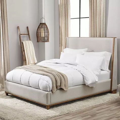 Westport Beige Fabric Upholstery and Wood Queen Size Bed Frame - Sam's Club White Upholstered Bed With Footboard, Beige Tufted Bedding, Cream Upholstered Bed Target, Tall Beige Upholstered Bed, Neutral Kingsize Bed, Modern Upholstered Bed Wood, King Size Bed Overstock, Wall Color For Ivory Upholstered Bed, King Size Bed Master Bedrooms Overstock