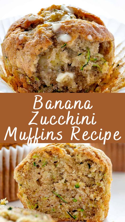 Banana Zucchini Muffins Recipe | Cheff Recipes Zucchini Muffins Moist, Zucchini Raisin Muffins Recipes, Desserts Made From Zucchini, Zucchini Bread Muffins Healthy, Things To Bake With Zucchini, Banana And Zucchini Recipes, Zucchini Banana Muffin, Delicious Zucchini Recipes, 1 Cup Zucchini Recipes