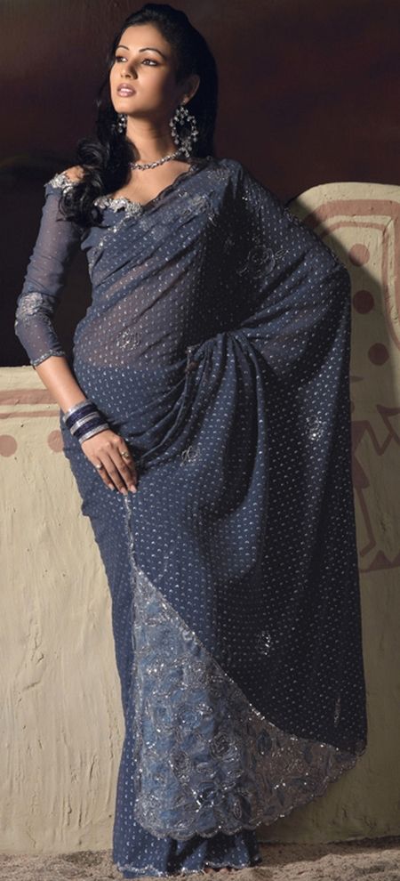 Saree Blouse Design, Saree Wearing, Designer Saree, Slate Gray, Blouse Design, Saree Blouse, Saree Designs, Blouse Designs, One Shoulder Formal Dress