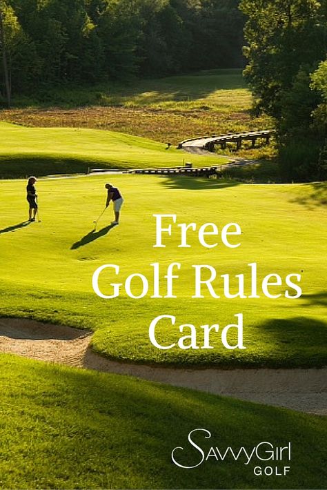 Free Golf Rules Card to download and carry with you. Easy to use cheat sheet for the ladies to keep in their purse. Golf Etiquette, Golf Techniques, Used Golf Clubs, Golf Outing, Golf Rules, Girls Golf, Golf Quotes, Golf Exercises, Golf Instruction