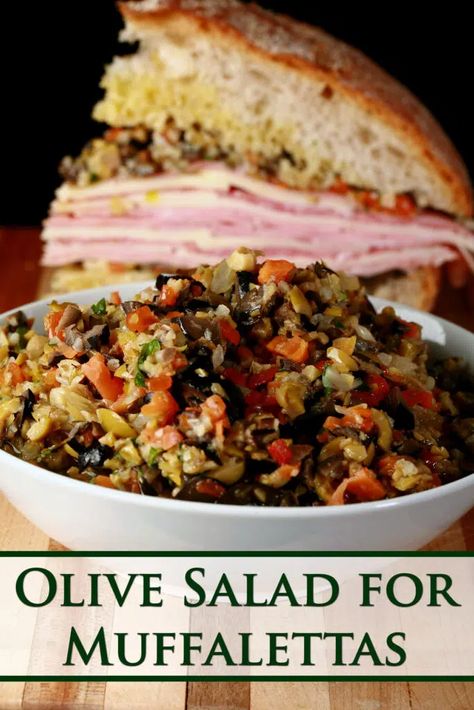 Olive Salad For Muffaletta, Muffaletta Olive Salad Recipe, Autumn Appetizers, Muffaletta Recipe, Muffuletta Recipe, Olive Salad Recipe, Muffaletta Sandwich, Muffuletta Sandwich, Olive Spread