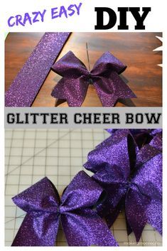 Easy DIY Glitter Bow - Making Montecito Cheer Bows Diy, Cheer Hair Bows, Glitter Cheer Bow, Buat Pita, Cheer Hair, Hair Bow Tutorial, Bows Diy Ribbon, Diy Glitter, Diy Gifts For Him