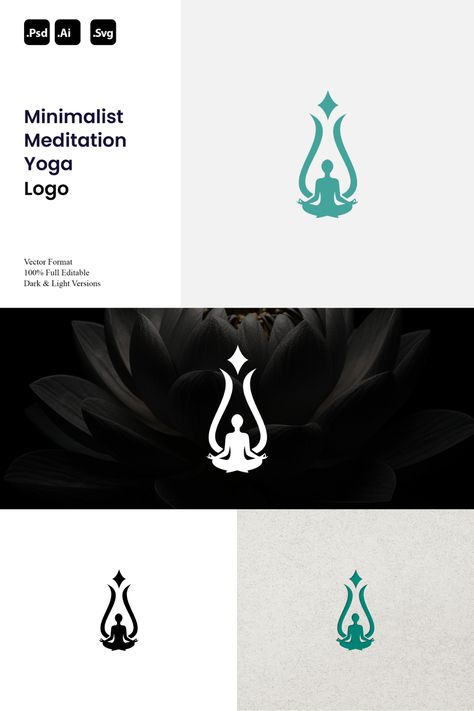 Minimalist Meditation Yoga Logo  Perfect for:  - Yoga Studios - Meditation Centers - Wellness Coaches - Mindfulness Apps - Modern and Serene Identities.  Style Attributes:  - Minimalist - Modern - Simple.  You'll receive:  - ✅ 100% Resizable vector logo - 🎨 Easily customizable colors - 🖌 AI, PSD & SVG files.  Need customization or other formats? Contact us for personalized assistance. Find tranquility in simplicity with our Minimalist Meditation Yoga Logo. Meditation Logo Design, Yoga Logo Inspiration, Meditation Logo, Yoga Logo Design, Yoga Logo, Yoga Studios, Meditation Center, College Logo, Music Logo