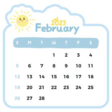 Calender February 2023, February Calendar 2023 Aesthetic, 2023 February Calendar, February Calendar 2023, 2023 Vector, Color Calendar, 2023 Minimalist, Calendar February, Desk Calendar Design