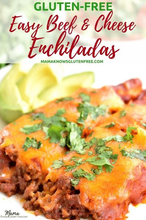 Cheese Enchiladas With Red Sauce, Beef And Cheese Enchiladas, Enchiladas With Red Sauce, Enchiladas Beef, Gluten Free Dairy Free Dinner, Gluten Free Casserole, Gluten Free Enchiladas, Fast Healthy Dinner, Beef Enchilada Recipe