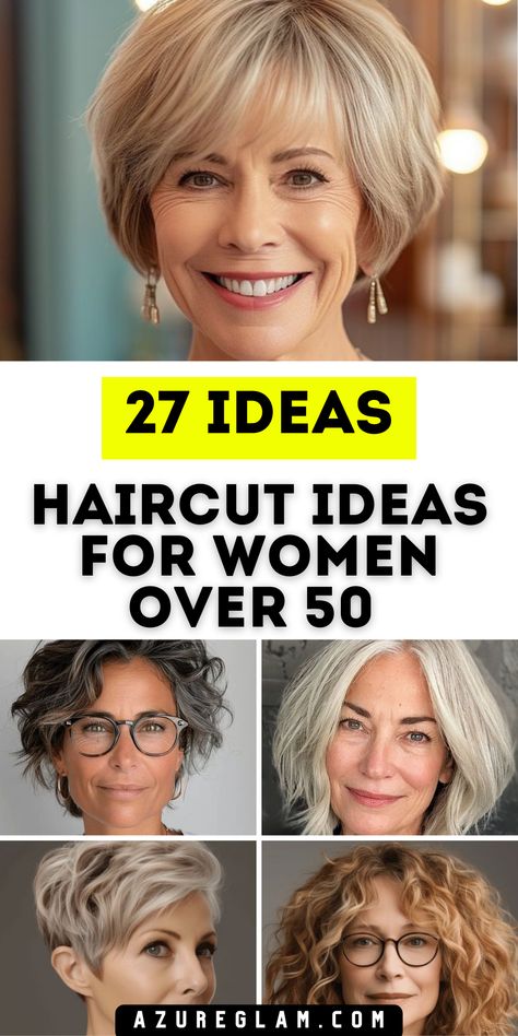 Discover 27 haircut ideas for women over 50 in 2024, offering stylish options for every hair type. Whether you have fine hair, thick hair, or a round face, these haircuts are designed to complement your features. From chic short bobs to layered cuts with bangs, these styles are perfect for women over 50 looking to refresh their look. These haircuts will keep you looking modern and confident all year long. Haircuts For Large Noses, Short Layered Haircuts Over 50 Grey Hair, Layered Bob For Thick Hair Over 50, Jane Pauley Hair Short Haircuts, Haircuts For Fine Flat Hair Over 50, Maintenance Free Haircuts For Women, Hair For Short Haircuts, Womens Bangs Haircut, Short Bob With Bangs For Fine Hair Round Faces