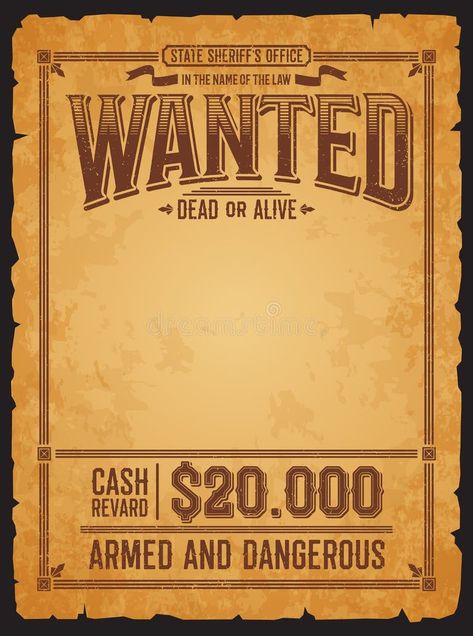 Old Western Wanted Poster Stock Illustrations – 2,215 Old Western Wanted Poster Stock Illustrations, Vectors & Clipart - Dreamstime Wanted Aesthetic Poster, Western Wanted Poster, Old Western Design, Wild West Graphic Design, Old Western Aesthetic, Western Bandit, Wanted Poster Design, Western Graphic Design, Creepy Clown Pictures