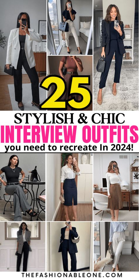 25 Stuning Interview Outfits For A Classy Look! - THE FASHIONABLE ONE Stylish Interview Outfit Women, Business Chic Outfits Professional Women Classy, Interview Outfit Business Professional, Fall Interview Outfits Women, Fall Interview Outfit Business, Chic Work Outfits Women Classy Business Casual Office, Stylish Interview Outfit, Interview Outfit Fall, Interview Outfit Women Professional