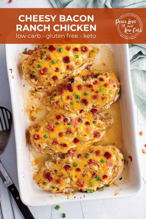 Cream Cheese Ranch Chicken, Cheesy Bacon Ranch Chicken, Ranch Chicken Recipe, Bacon Ranch Chicken, Ranch Chicken Recipes, Weekly Dinner, Seasoned Chicken, Keto Dinners, Chicken Entrees