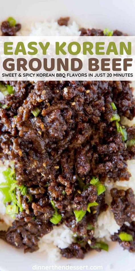 Korean Ground Beef, Spicy Korean, Dinner With Ground Beef, Beef Tips, Ground Beef Recipes For Dinner, Beef Recipes Easy, Korean Bbq, Beef Recipes For Dinner, Beef Dinner