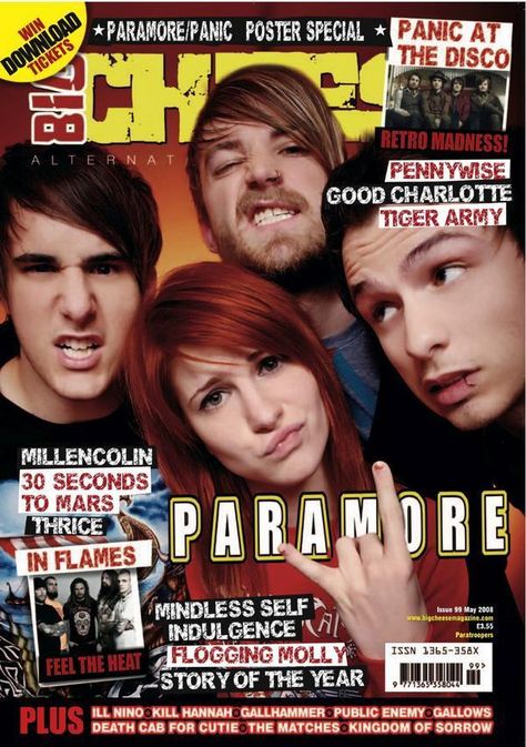 Paramore Magazine Cover, 90s Grunge Magazine Covers, Paramore Magazine, Emo Magazine, Music Magazine Cover, Alternative Magazine, 2000s Posters, 2000s Magazines, Magazine Poster