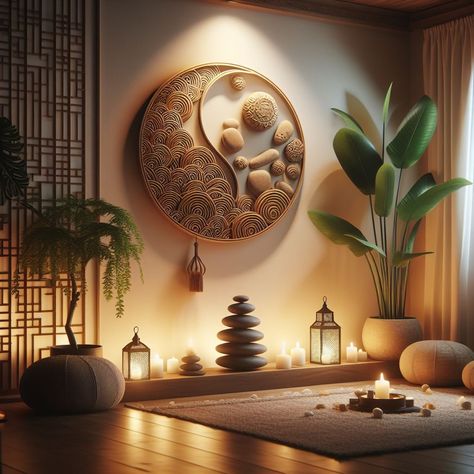 Zen Room - Serene Lighting Solutions Zen Decorations Ideas, Sanctuary Room Ideas, Calm Wall Art, Zen Room Colors, Yoga Rooms At Home Ideas House, Zen Massage Room Ideas, Meditation Area Ideas Small Spaces, Zen Yoga Room Ideas Home, Zen Space Room Ideas