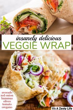 Hummus Avocado, Fedtforbrændende Mad, Veggie Wrap, Veggie Wraps, Veggie Sandwich, Perfect Lunch, Lunch Recipes Healthy, Lost 100 Pounds, Think Food