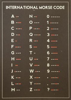 International Morse Code Oppgaver For Barn, International Morse Code, Ako Kresliť, Code Morse, Survival Life Hacks, Apocalypse Survival, Survival Life, Emergency Prepping, Morse Code