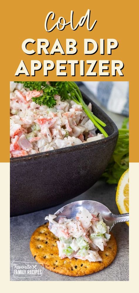 This Cold Crab Dip Appetizer is a cool, refreshing snack that is perfect for beachside days or summer picnics. With only a few ingredients you can be enjoying this dip in a matter of minutes. If you are a fan of crab salad or a crab salad sandwich, this dip will be your new favorite thing. Shrimp Cream Cheese Dip, Crab Dip Appetizers, Cold Crab Dip, Crab Salad Sandwich, Crab Dip Cold, Crab Dip Recipe, Savoury Finger Food, Summer Appetizers Easy, Party Snacks Easy