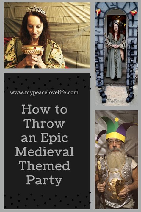 How to Throw a Medieval Themed Party - Life and Travel with Jessica Medieval Banquet, Medieval Recipes, Fantasy Party, Medieval Decor, Medieval Party, Dragon Party, Theme Party Decorations, Party Activities, Eve Parties