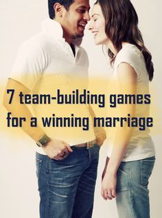 7 team-building games for a winning marriage. #marriage #games #date Couples Night Games Friends, Team Building For Couples, Marriage Ministry Icebreakers, Marriage Retreat Games Christian, Group Games For Married Couples, Games For Married Couples Retreat, Marriage Ministry Games, Marriage Retreat Goody Bags, Marriage Games For Groups