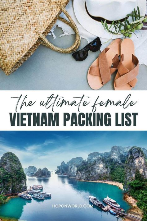 Wondering what to pack for Vietnam? Take the guesswork out of your packing checklist with this ultimate Vietnam Packing List for Women! packing for vietnam | what to pack for vietnam | packing for vietnam for women | vietnam packing list How To Pack For Vietnam, Backpacking Packing List Women, Traveling Vietnam Outfits, What To Pack For Vietnam Trip, Packing For South East Asia, What To Pack For Vietnam, Traveling To Vietnam, Asia Packing List For Women, Packing List Vietnam