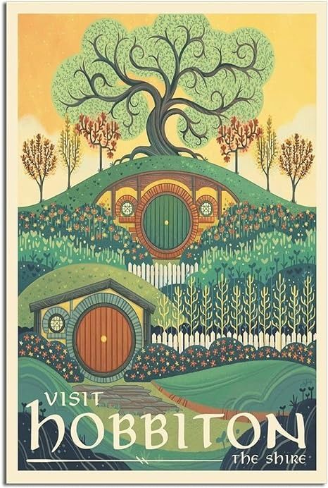 Hobbit Party, Retro Kunst, The Shire, Vintage Travel Poster, Vintage Film, Poster Vintage, Wall Art Pictures, Middle Earth, Vintage Travel Posters