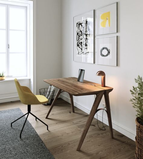 French–Portuguese designer Christophe de Sousa looked to the "City of Bridges," Porto, Portugal, for inspiration when designing his latest piece of furniture, the Bridge desk. French Style Desk, Writing Desk Design, Wooden Writing Desk, Scandinavian Minimalist, Oak Desk, Walnut Desks, Bureau Design, Wooden Desk, Wood Desk