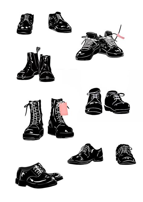 Shoes Draw, Lineart Illustration, Sketch Procreate, Lace Drawing, Illustration Manga, Shoes Illustration, Shoes Drawing, Draw Sketch, 캐릭터 드로잉