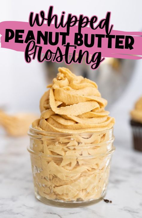 Whipped Peanut Butter Frosting, Peanut Butter Whipped Cream Frosting, Peanut Butter Frosting With Cream Cheese, Spice Cake With Peanut Butter Frosting, Peanut Butter Whipped Cream, Whipped Peanut Butter, Peanut Butter Frosting Recipe, Cheesecake Frosting, Making Peanut Butter