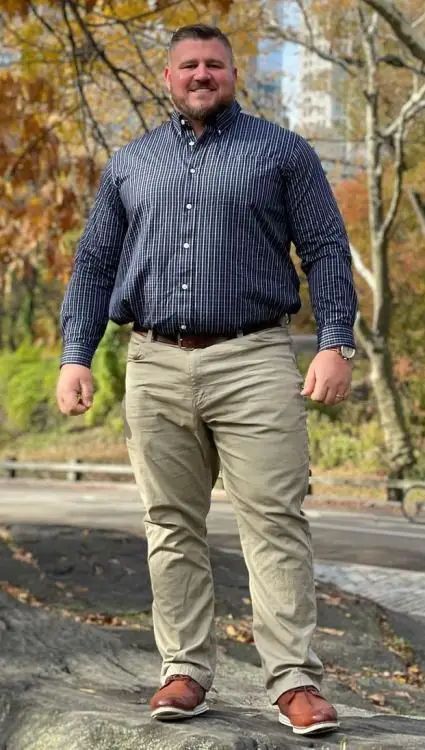 19 Stylish Plus Size Men's Business Casual Outfits for 2024: Inspiring Fashion Ideas Plus Size Men Outfits, Plus Size Man Fashion, Plus Size Male Fashion, What Is Business Casual, Outfits For Big Men, Mens Plus Size Fashion, Stocky Men, Business Casual Outfit Ideas, Comfy Trousers