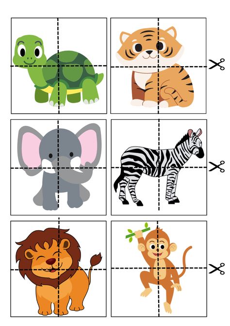 Animal puzzles. Fun learning. Kids activity. Animals For Preschool Activities, Animals Puzzle Worksheet, Dog Activities Preschool, Animal Activities Preschool, Puzzle Activities For Kids, Animal Puzzle Printable, Animal Games For Kids, Zoo Animals Preschool Activities, Toddler Activities Daycare