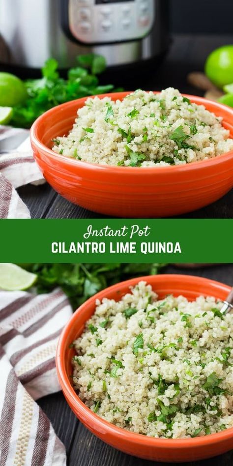 Instant Pot Quinoa is so quick and easy to make, plus it's nearly hands-off! You will love this method of cooking quinoa if you're a pressure cooker user. Try it today! Get the recipe for cilantro lime quinoa on RachelCooks.com! Quinoa Recipes Instant Pot, Tasty Quinoa Recipes, Instant Pot Quinoa Recipes, Cooking Quinoa, Cilantro Lime Quinoa, Instant Pot Quinoa, Quinoa Recipes Easy, Lime Quinoa, Lime Recipes