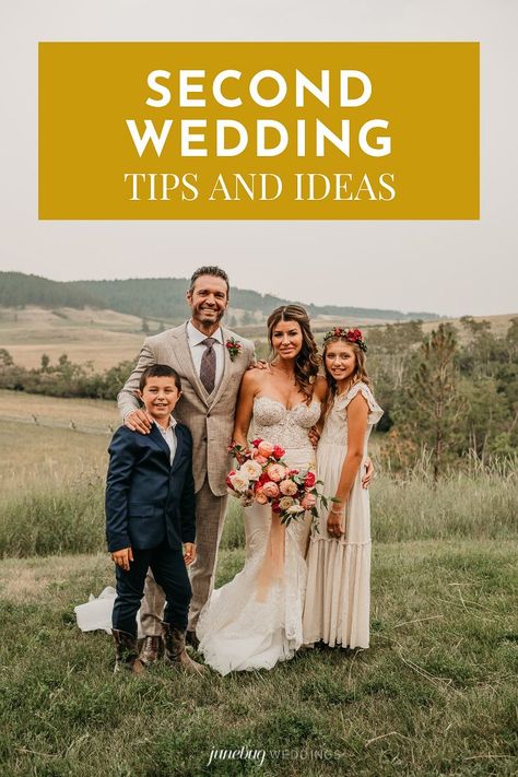 Blended Family Wedding Ceremony, Wedding Ideas For Second Marriage, Second Wedding Ideas, Wedding Location Ideas, Blended Family Wedding, Renewal Wedding, Daytime Wedding, Second Wedding, Tiny Wedding