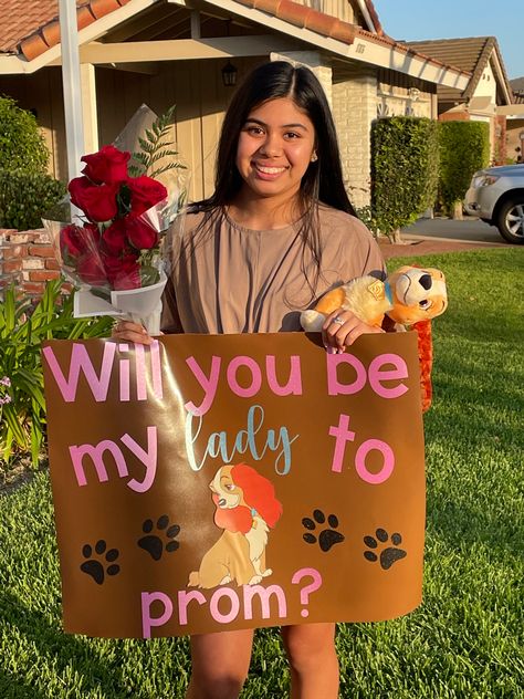 Disney Princess Promposal Ideas, Disney Prom Proposal, Disney Princess Hoco Proposals, Disney Themed Promposal, Dog Promposal Ideas, Homecoming Proposal Ideas Disney, Disney Homecoming Proposal, Hoco Proposals Ideas Disney, Rapunzel Promposal