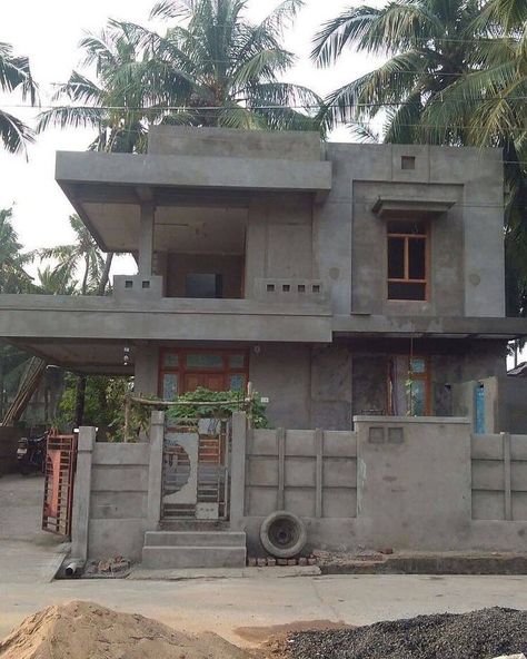 Under Construction House, Construction House, House Architecture Styles, Concrete Staircase, House Under Construction, 2 Storey House Design, Construction Engineering, Small House Elevation, Small House Design Exterior