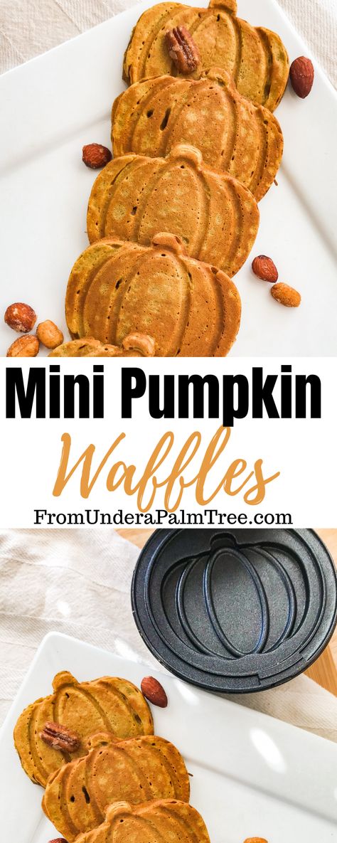 Mini Pumpkin Waffles, Pumpkin Waffles Healthy, Pumpkin Pie Waffles, Halloween Brunch, Pumpkin Waffles Recipe, Dash Recipes, Simple Brunch, Honey Muffins, Mini Appliances