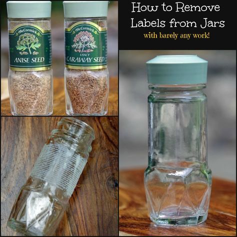 How to Remove Labels from Jars. Once clean you can repurpose or upcycle into a number of crafts or DIY projects! Remove Labels From Jars, Homemade Toilet Cleaner, Cleaning Painted Walls, Glass Cooktop, Remove Labels, Deep Cleaning Tips, Ideas Para Organizar, Spice Bottles, Spice Containers