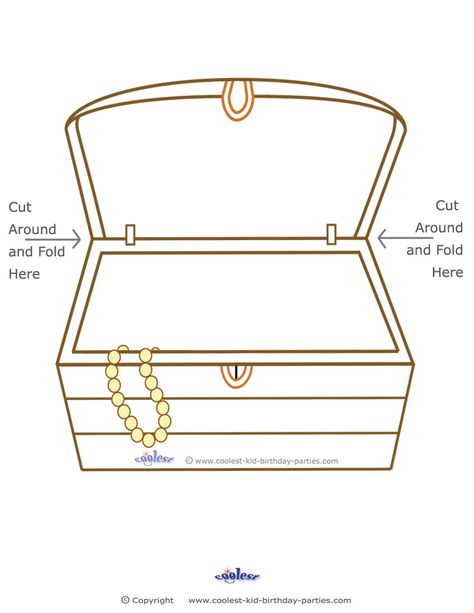 Free Treasure Coloring Pages | Blank Printable Treasure Chest - Coolest Free Printables Treasure Chest Template, Chest Template, Treasure Chest Craft, Pirates Theme, Pirate Crafts, Pirate Treasure Chest, Treasure Maps, Sunday School Crafts, Bible Crafts