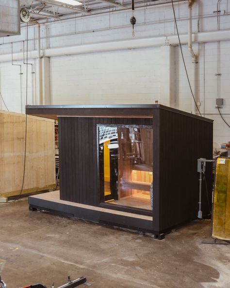 A closer look at this beautiful Model 5+ outdoor sauna heading to Maryland. 🛣️ Our Model 5+ has all the features of our best-selling Model 5 with the addition of a changing room for extra space to rest, stretch, and store items. Other features of this sauna: - Seating for up to 5 people - Convenient changing room without a window wall for added privacy - Burnt + brushed thermally-modified cladding from @arborwood.co - Matte black hardware throughout - Wi-Fi-enabled electric sauna stove... Nordic Sauna, Sauna Stove, Rain Screen, Sauna Kit, Sauna Heater, Traditional Saunas, Sauna Accessories, Sauna Design, Outdoor Sauna