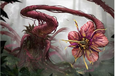 Art By Pencil, Plant Monsters, Plant Monster, Alien Plants, Monster Artwork, Plant Zombie, Plantas Vs Zombies, Alien Concept, Alien Concept Art