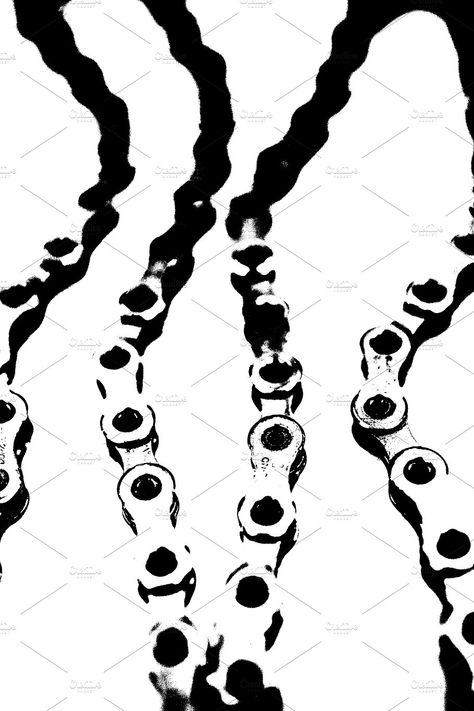 Bicycle Chain by SEE SEE on @creativemarket Bicycles For Sale, Bicycle Chain, White Image, High Contrast, Bicycle, Graphic Design, Black And White, Chain, White