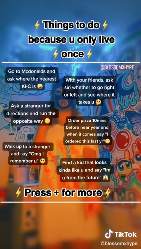 What To Do Late At Night With Friends, Things To Do Cuz U Only Live Once, Random Things To Do In Public, Risky Things To Do With Friends, Fun Free Date Ideas, Things To Do Cuz You Only Live Once, Yolo Things To Do, Things To Do At The Mall, Random Things To Do When Bored