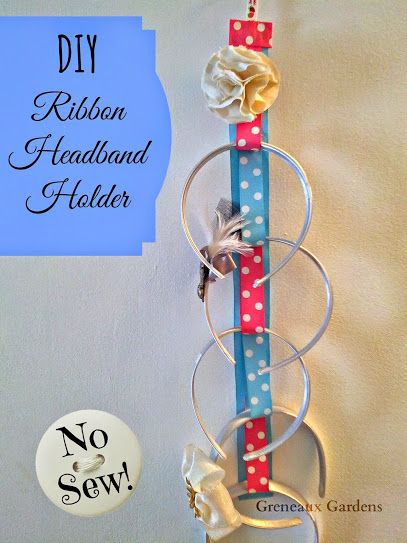 DIY Ribbon Headband Holder Tutorial (No Sew!) — Greneaux Gardens Head Band Holder Diy Headband Storage, Diy Headband Holder, Headband Holders, Headband Storage, Diy Headbands, Headband Organizer, Diy Rangement, Organizing Hair Accessories, Canvas Diy