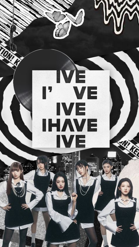 FINALLYYY THE NEW IVE COMEBACK! (Inspired by @mangohee) #ive #blackandwhite #kpop #kpopgirlgroup Ive Collage Wallpaper, Ive Background, Ive Logo, Ive Poster, Ive Wallpaper, Photocard Binder, Kpop Ive, Kpop Iphone Wallpaper, Pretty Wallpapers Tumblr