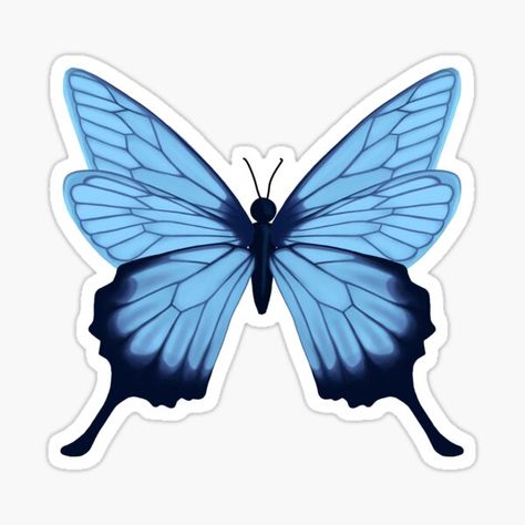 Blue Butterfly Sticker, Butterfly Cutouts, Butterflies Stickers, Sticker Freebies, Tiny Stickers, Birthday Makeup Looks, Desain Tote Bag, Butterfly Cutout, 8. Mart