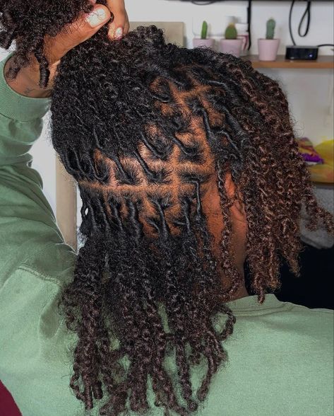 Small Loc Grid Pattern, 2 Strand Starter Locs Black Women, Starter 2 Strand Twist Locs, Starter Locs With Two Strand Twist, Small Locs With Curly Ends, Starter Locs With Curly Ends, Small Starter Locs, 2 Strand Twist Starter Locs, Starter Locs Two Strand Twist