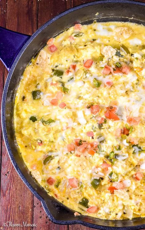 Tomatoes And Jalapenos, Breakfast Mexican, Migas Recipe, Corn Tortilla Recipes, Eggs Fried, Mexican Breakfast Recipes, Mexican Breakfast, Fried Corn, Mexican Casserole