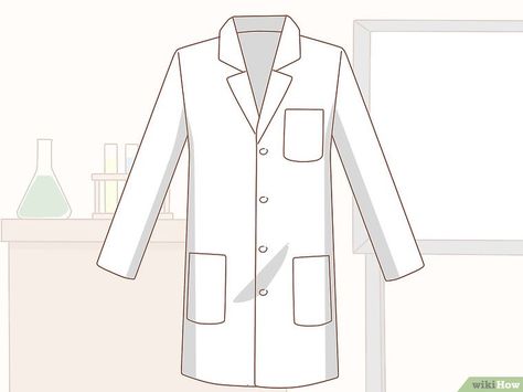 How to Make a Mad Scientist Costume: 13 Steps (with Pictures) Scientist Clothes, Mad Scientist Halloween Costume, Doctor Lab Coat, Science Costumes, Mad Scientist Costume, Scientist Costume, Mad Scientist Halloween, Mad Scientist Lab, Doctor Coat