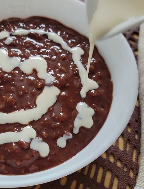 Champorado Filipino Recipe, Champorado Filipino, Champorado Recipe, Filipino Food Party, Filipino Desert, Chocolate Rice Pudding, Filipino Sweets, Chocolate Porridge, Food Booth