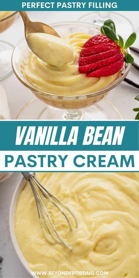 Vanilla Bean Custard Danish Recipe, Homemade Pastry Cream, Vanilla Bean Pastry Cream, Starbucks Vanilla Bean Custard Danish, Vanilla Bean Custard Danish, Vanilla Bean Ganache Filling, Vanilla Bean Recipes Desserts, Vanilla Bean Desserts, Vanilla Bean Whipped Ganache