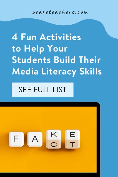 4 Activities to Help Your Students Build Their Media Literacy Skills Media Literacy Activities, Digital Literacy Activities, Circle Activities, Media Literacy Lessons, Literature Circle, Information Literacy, Blue Apple, Literacy Games, We Are Teachers