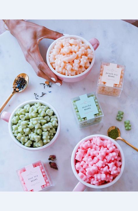 Green Gummy Bears, Tea Pairings, Wax Melts Packaging, Tea Flavors, Diy Wax Melts, Homemade Scented Candles, Stop And Smell The Roses, Handmade Wax Melts, Candle Molds Diy