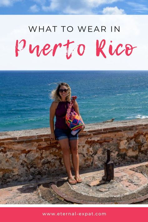 The ultimate packing list for Puerto Rico. This guide for what to wear in Puerto Rico covers all types of activities, including lounging on the beach, hiking in the jungle as well as exploring the beautiful city of San Juan and so much more. You'll be ready for any situation thanks to this Puerto Rico packing guide. Puerto Rico Outfits Night, Puerto Rico Style Outfits, Puerto Rico Outfits What To Wear Vacation, Puerto Rico Outfits Women, Clothes For Puerto Rico, Puerto Rico Trip Outfits, Vacation Outfits Puerto Rico, Packing For Puerto Rico, What To Wear In Puerto Rico